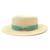 Men and women's new outdoor seaside sunshade bow big eaves flat top straw hat beach stage top hat