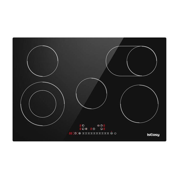 Plaque de Cuisson Électrique - ISEASY - LT5-04 - Vitrocéramique - 2 Zones - 2500 W