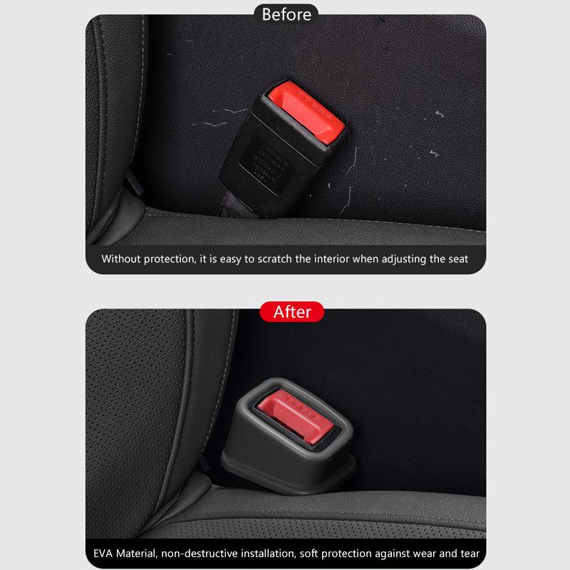 SEAMETAL 2PCS Car Seat Belt Buckle Cover EVA Anti Scratch Seatbelt Button Protector Seat Belt Protection Cover