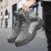 Mens High Top Boots Outdoor Desert Camouflage Boots Breathable Canvas Booties Fashion Work Ankle Boots Lace-Up High Top Sneakers