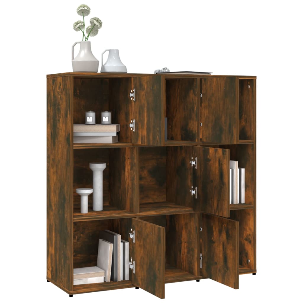 Bookshelf Smoked Oak 90 x 30 x 90 cm Wood Based Material