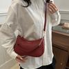 Korean Style Underarm Bag Solid Color Women Handbag Portable PU Leather Shoulder Bag  Ladies