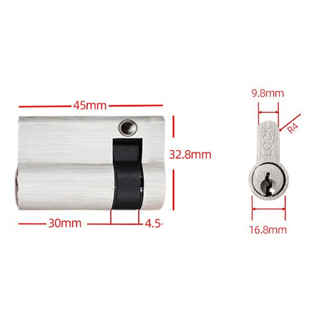 1 Set Lock Cylinder With Keys, And Lock Cylinder 45*32.8*16.8mm Cylindrical Lock Cylinder With 3 Keys Anti-Passage Door Hardware