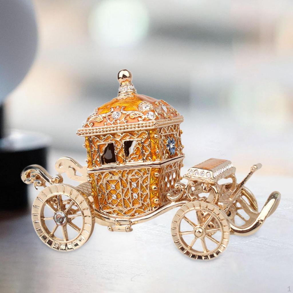 Carriage Jewelry Box Decor Holder Keepsake Organizer for Dresser Anniversaries Desktop