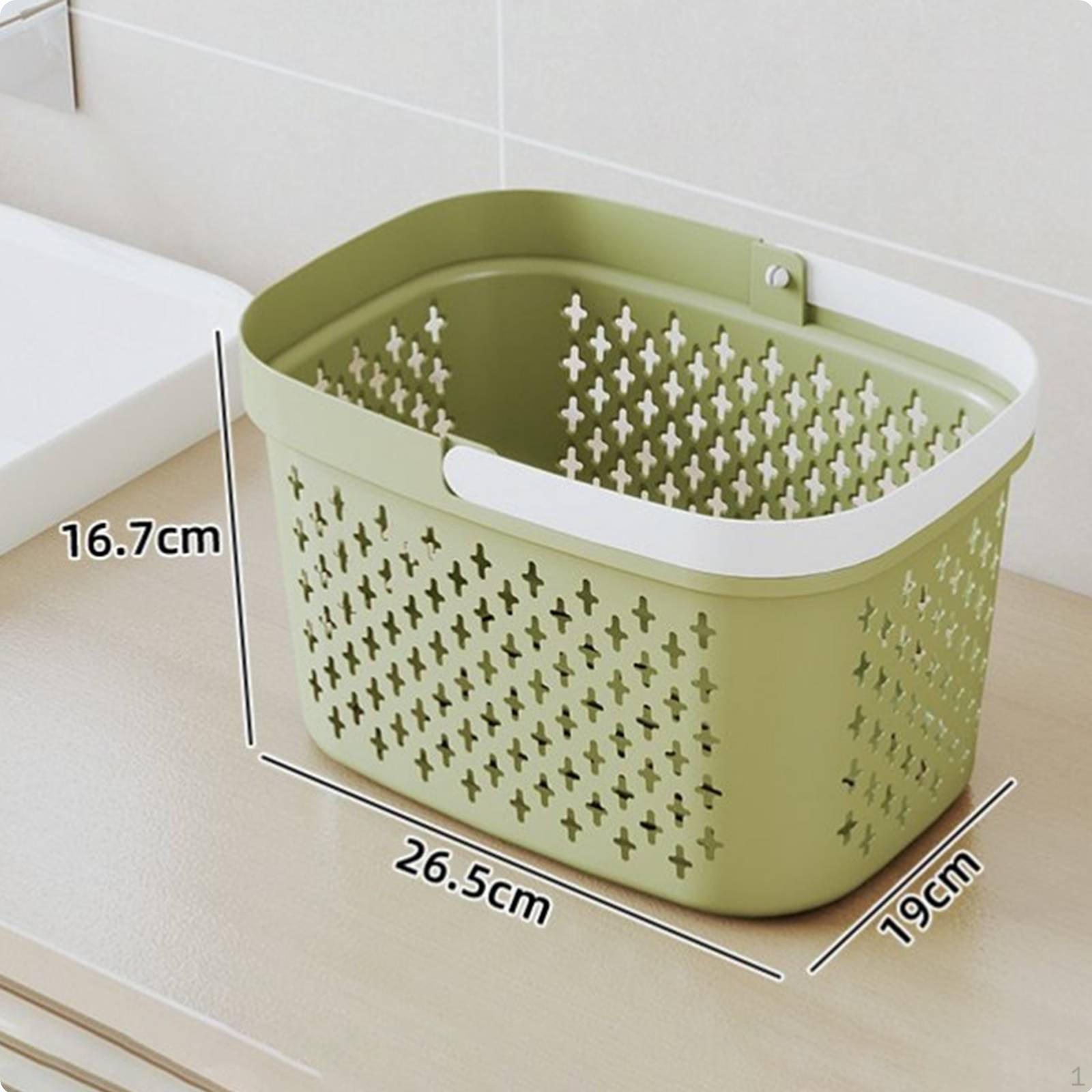 Portable Shower Tote Easy to Clean Draining Bath Basket Large Capacity for Students, Lime Grn 438 Bath
