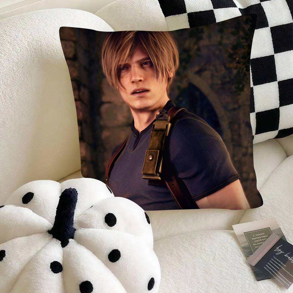 Leon Kennedy R-Resident E-Evil Pillow Case Fashion Square Pillowcase Bedroom Sofa Room Ins Decoration Leisure
