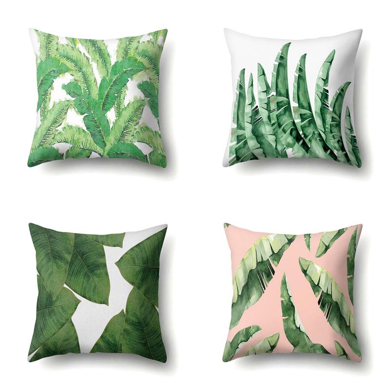 Polyester Pillowcase Nordic Plant Ins Style Flower Print Peach Leather Velvet Pillowcase