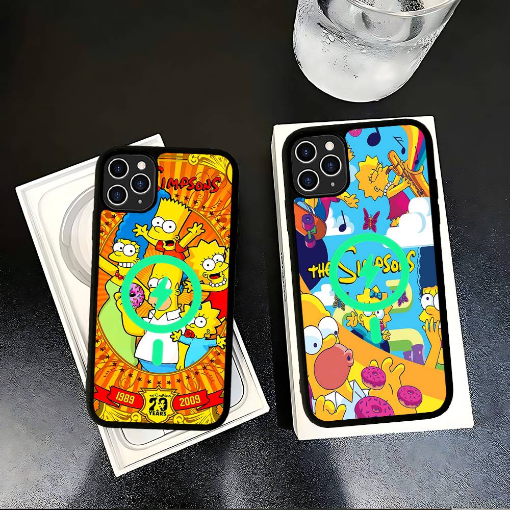 Funny Cartoon S-Simpsons Phone Case For IPhone 17 Air 16 15 14 13 12 11 Pro Max Plus For Magsafe Wireless Charge Cover