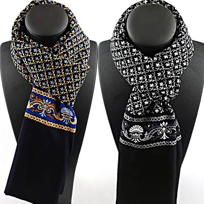 Spring Winter Silk Scarf Men Luxury Fashion Scarves Printed Plaid Neck Scarf Shawl Wrap Vintage Warm Neckerchief Accessories
