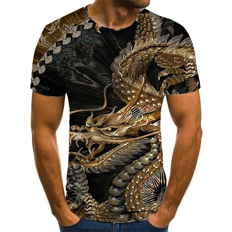 Men s Unisex Dragon Graphic Prints T Shirt Tee Short Sleeve T shirt 3D Print Round Neck Shirt Fashion Designer Basic XL