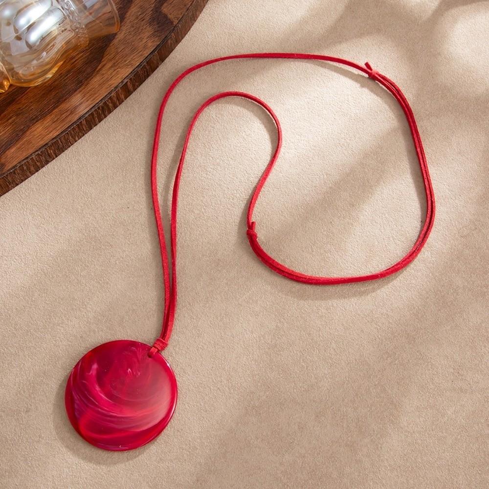Swirl Dyed Gradient Resin Pendant Adjustable Bohemian Necklace Boho Outfit Styling