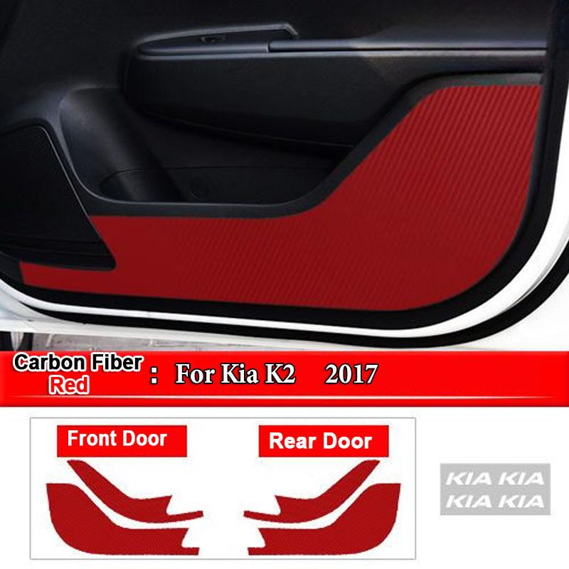 For Kia Sportage K2 K3 K4 KX3 K5 KX5 KX7 Car Inner Door Anti Kick Pad Carbon Fiber Patterned Pad Stickers Protective Accessories