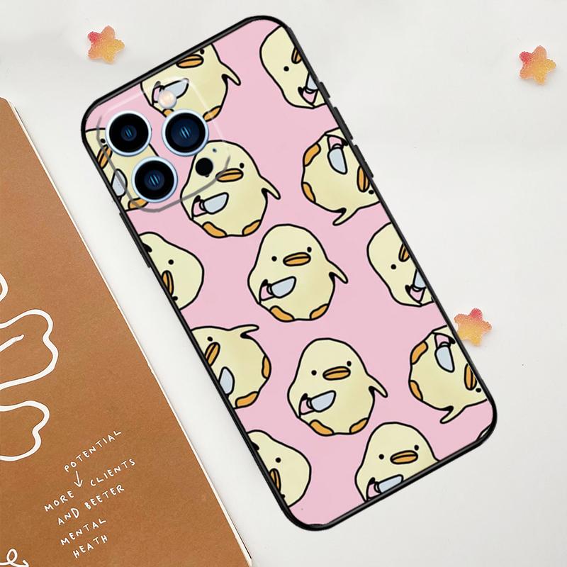 

Мультяшная утка Нож Чехол для телефона Для iPhone 17 Pro Max 11 14 15 16 Pro Max 12 13 mini 16 Plus 16e 17 Air Funda iPhone 16