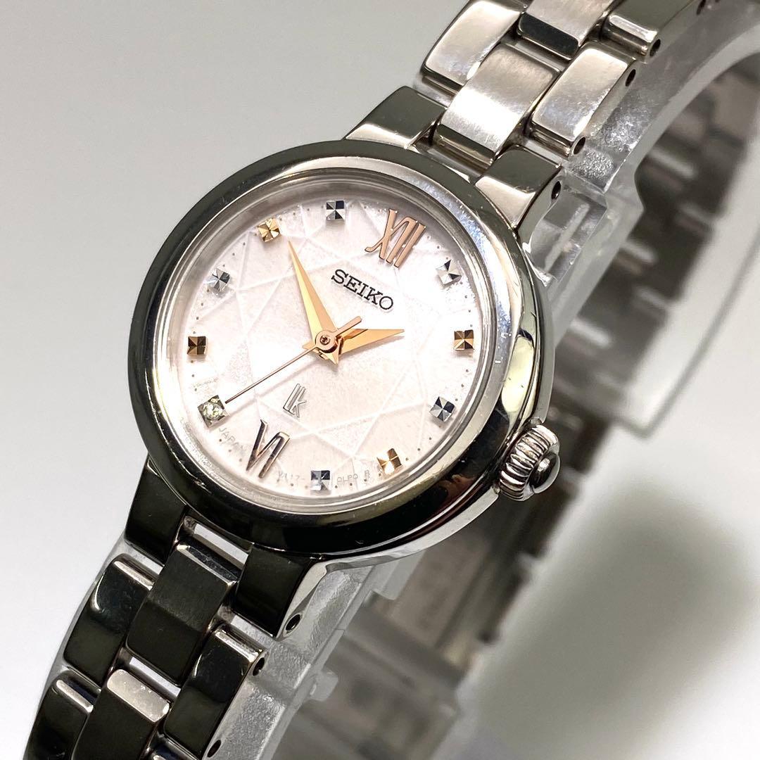 Good condition  Seiko V117-0EF0 Rukia Solar Working item