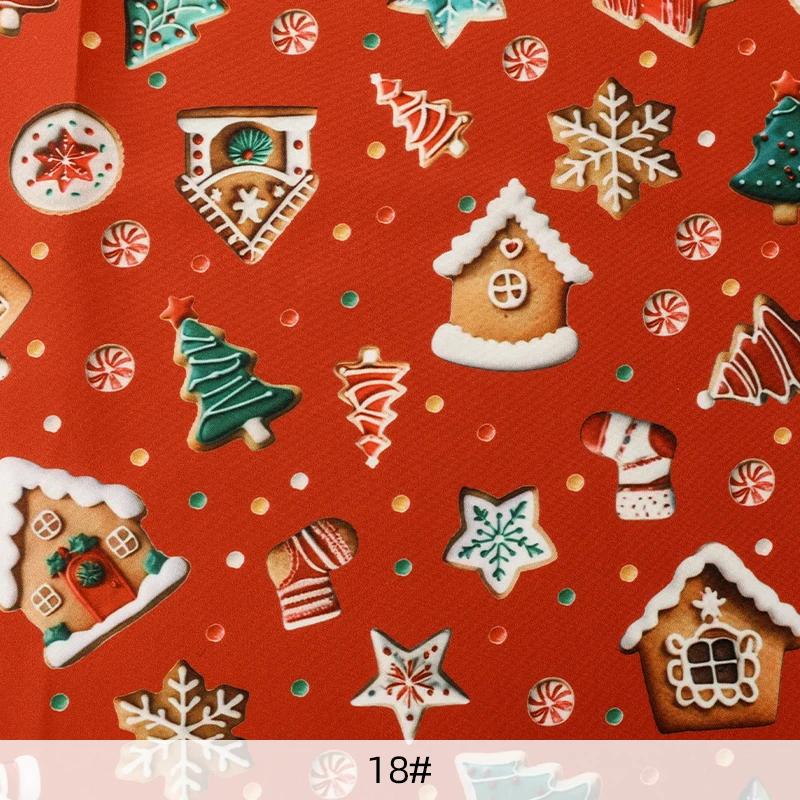 0.5m/1m/5m Gingerbread Man Print Christmas Style Fabric For Sewing Tablecloths Sofa Pillowcase Christmas Decoration DIY Fabrics