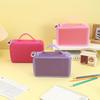 Heart-shaped zipper pull Three-layer pencil case, portable exquisite stationery storage bag, essential art drawing pencil case