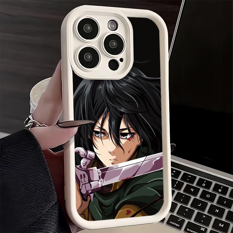Phone Case for iPhone 17 Air 16E 15 16 Pro Max A-Attack On T-Titan Mikasa Cover 14 Plus 13 12 Mini Soft Shell Silicone Fundas