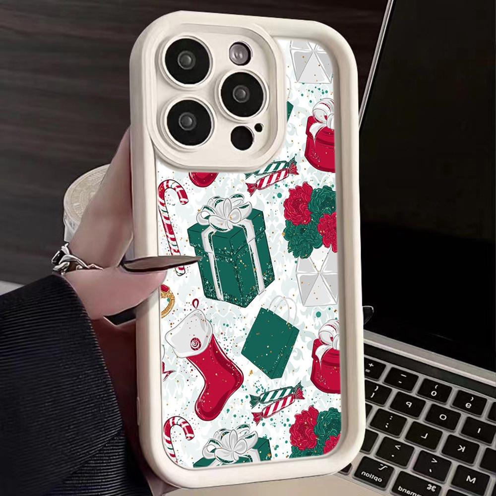 N115 Merry Christmas desig Šťastný Nový Rok Soft Angel Eyes Pouzdra na telefon Samsung S23 S24 Ultra S21 A54 A34 A13 A14 A06 A24 Realme 12 Shockproof Cover