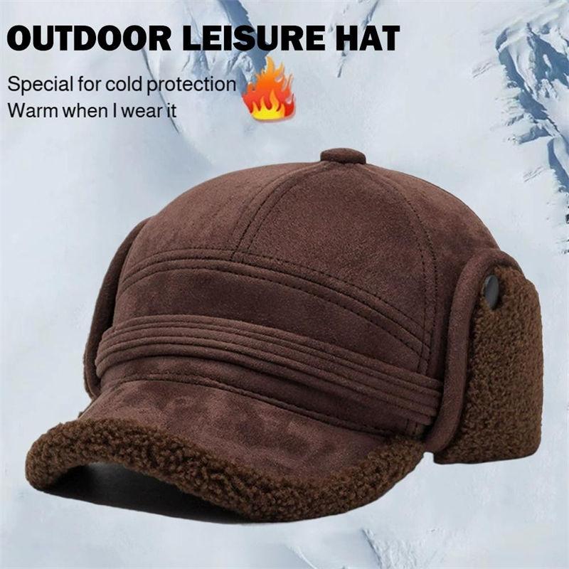 Winter Warm Caps Fleece Ear Muffs for Men Windproof Outdoor Hats
