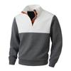 Men's Cable Knit Pullover Sweater Casual Long Sleeve Stand Collar 1/4 Button Up Fall Winter Sweatshirts