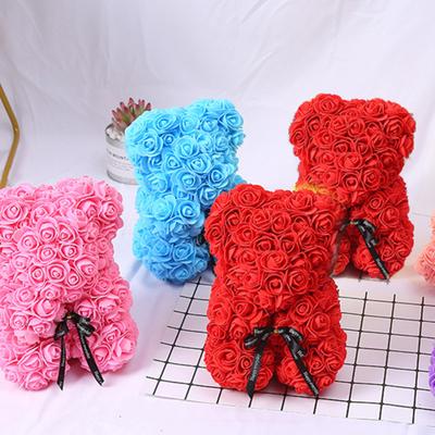 25cm Boneca de Rosa Falsa Romântica Dia dos Namorados Flor de Espuma Urso Dia Aniversário Presente de Natal