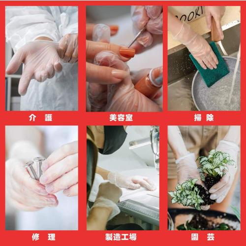 SANYU Disposable Plastic Gloves, PVC Gloves, Powder-Free, for Work, Caregiving, and Cleaning, 100/300/500/1000/2000 Count (1 Box (100 Gloves X 1), Lar