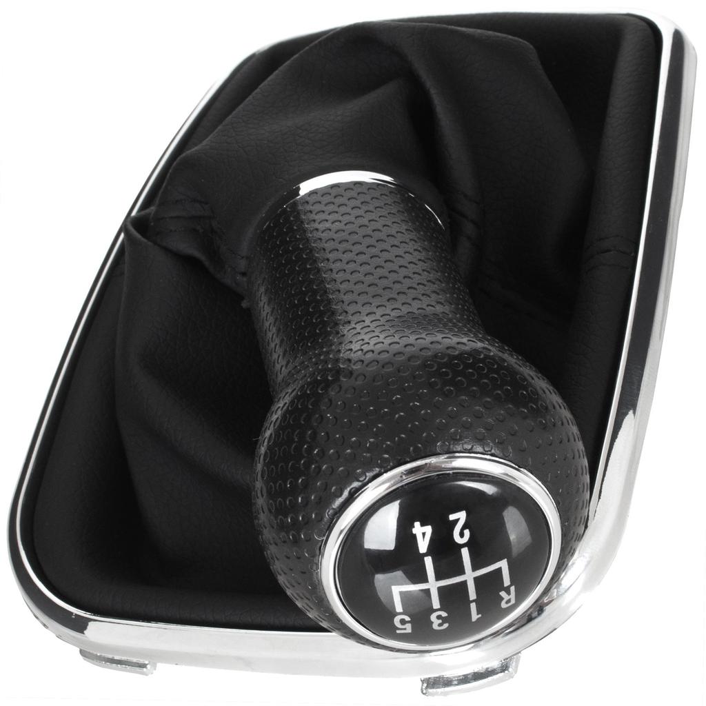 VW Golf IV 98-05 Black Gear Shift Knob with Gaiter & Chrome Frame