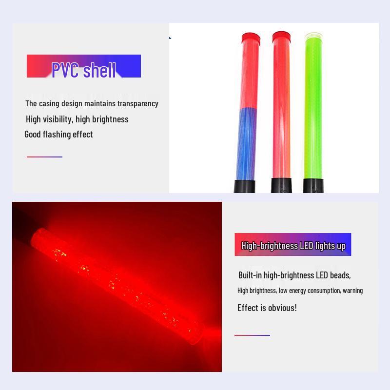 Rechargeable LED Traffic Baton Flashing Emergency Night Warning Stick