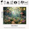 2D Printed Enchanted Fairy Forest Backdrop, Glowing Firefly & Mushroom Path Photo Background for Studio