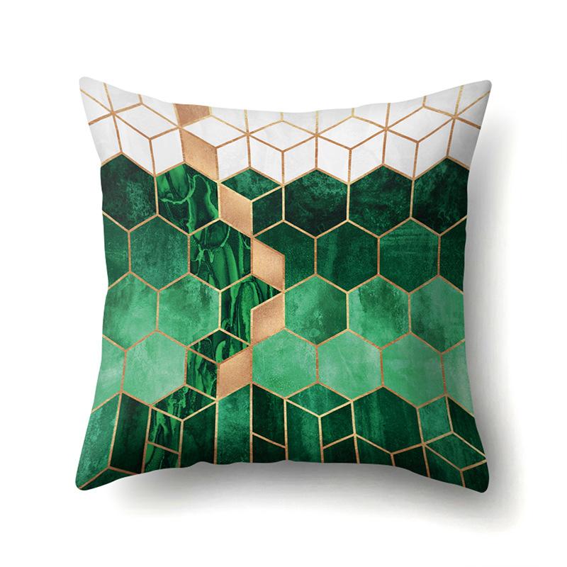 Ins Marble Polyester Pillowcase Car Decoration Home Printed Car Waist Cushion Pillowcase Pillowcase Car Decoration