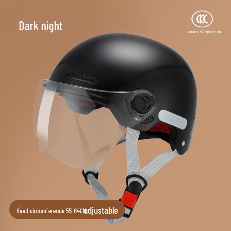 

Сертифікований універсальний шолом для електромобілів 3C: Повітропроникний всесезонний напівшолом для чоловіків та жінок із захистом від сонця для літньої їзди Basic model - matte black [HD transparent lens] матовий чорний колір