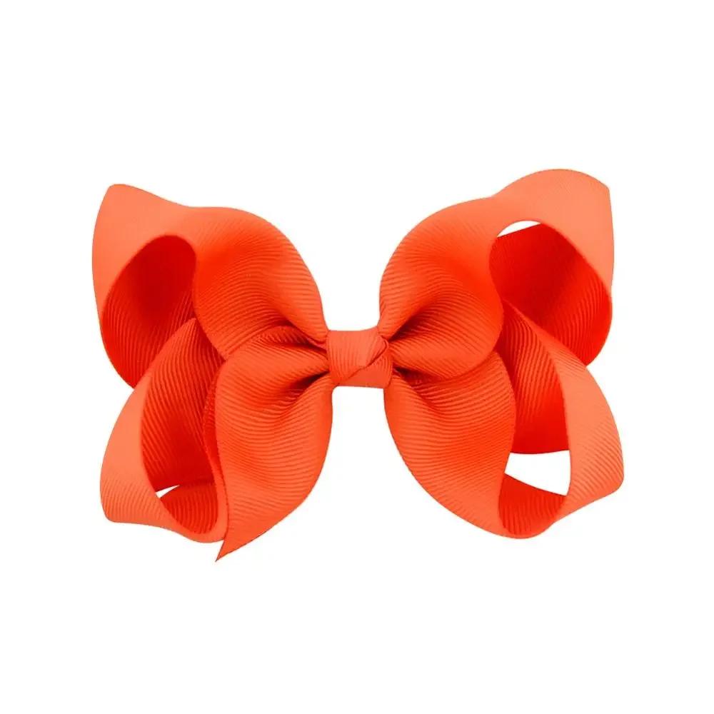 3/4/6/8inch  Boutique Handmade Colorful Solid Ribbon Grosgrain Hair Bow with Clips for Kids Girls Hair Accessories