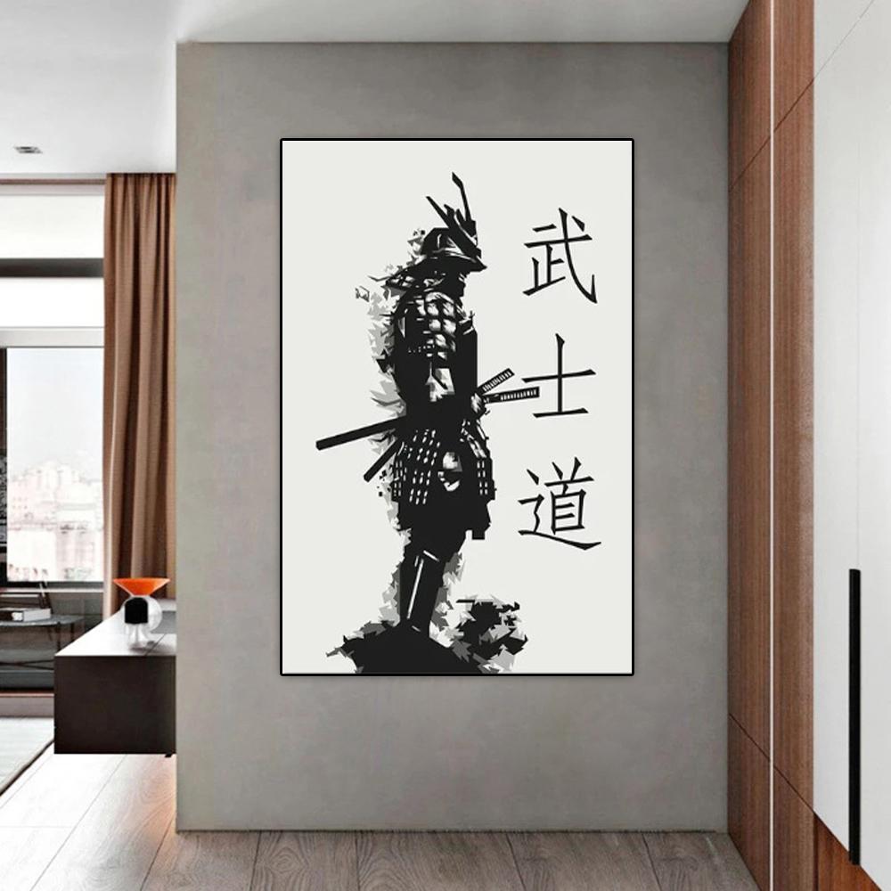 

Бусидо Самурайские Кандзи Постеры и Принты Настенное Искусство Картина Для Гостиной Холст Живопись Декоративный Домашний Декор Кадры Без Рамки 60*40cm