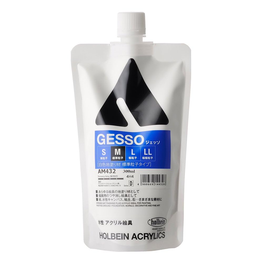 

Holbein Акриловый медиум AM432 300 мл Гессо M Зернистый 14432 (Белая базовая краска, Тип) белый