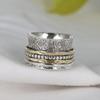 Meditation Spinner Ring, 925 Sterling Silver, Fidget Anxiety Ring, Handmade Jewelry