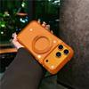 High Quality 360 Rotating Bracket Transparent Magnetic Back Cover for iPhone 17 Pro Max case Orange Kickstand Phone Holder