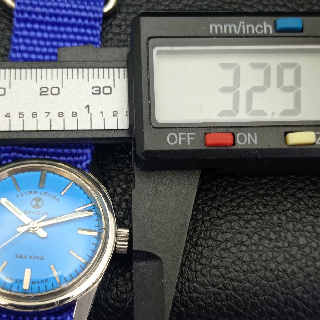 HAND-WINDING VINTAGE FAVRE LEUBA GENEVE SWISS MENS SKY BLUE DIAL WATCH A436202-2 R128-a436202