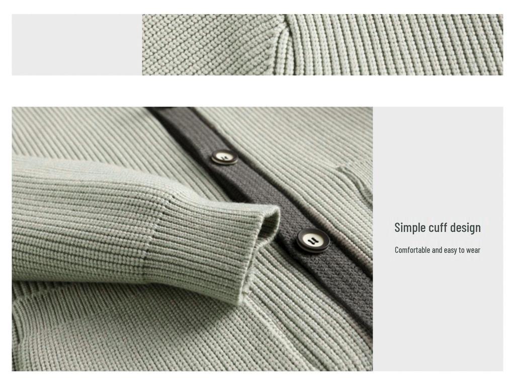 Men's Trendy Two-Piece Knit Cardigan: High-End Wool Sweater Jacket for Autumn/Winter