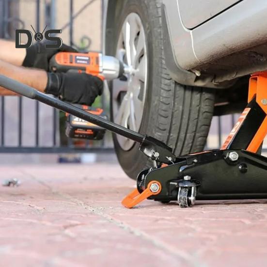 2,5-Tonnen-Hydraulik-Wagenheber, flache Stahl-Hebebühne mit Handpumpe für LKW, SUV, Van, Hochleistungs-Autoreparaturwerkzeug und Pannenset