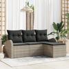 VidaXL 4-piece Garden Sofa Set with Light Grey Cushions In Poly Rattan 3345992