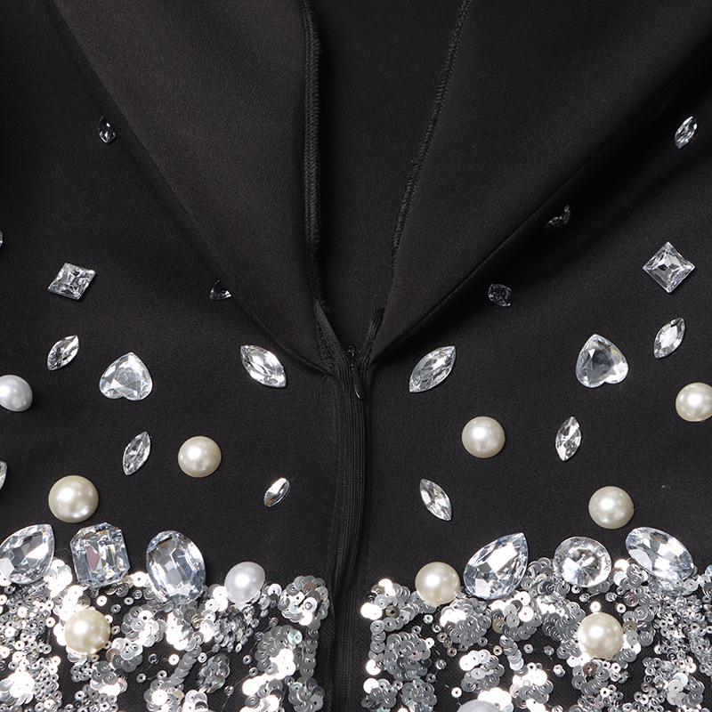 2025 Summer Socialite Style Rhinestone Waist-Slimming Outerwear for Women