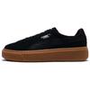 Suede Platform Animal Low Top Black Womens 365109-01