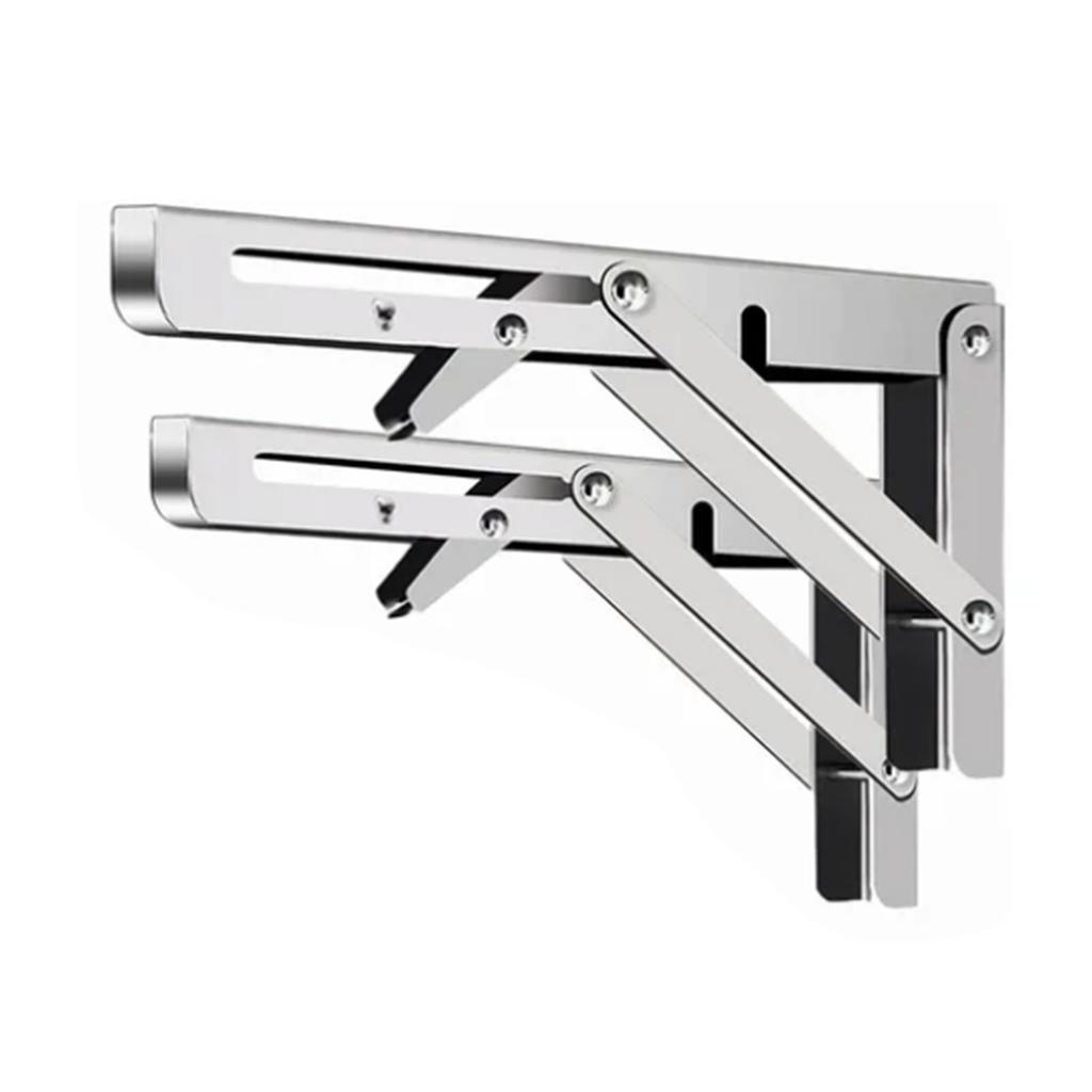 Foldable Shelf Bracket Stainless Steel Wall Mounted Wear Resistant Collapsible Shelf Bracket for Garage