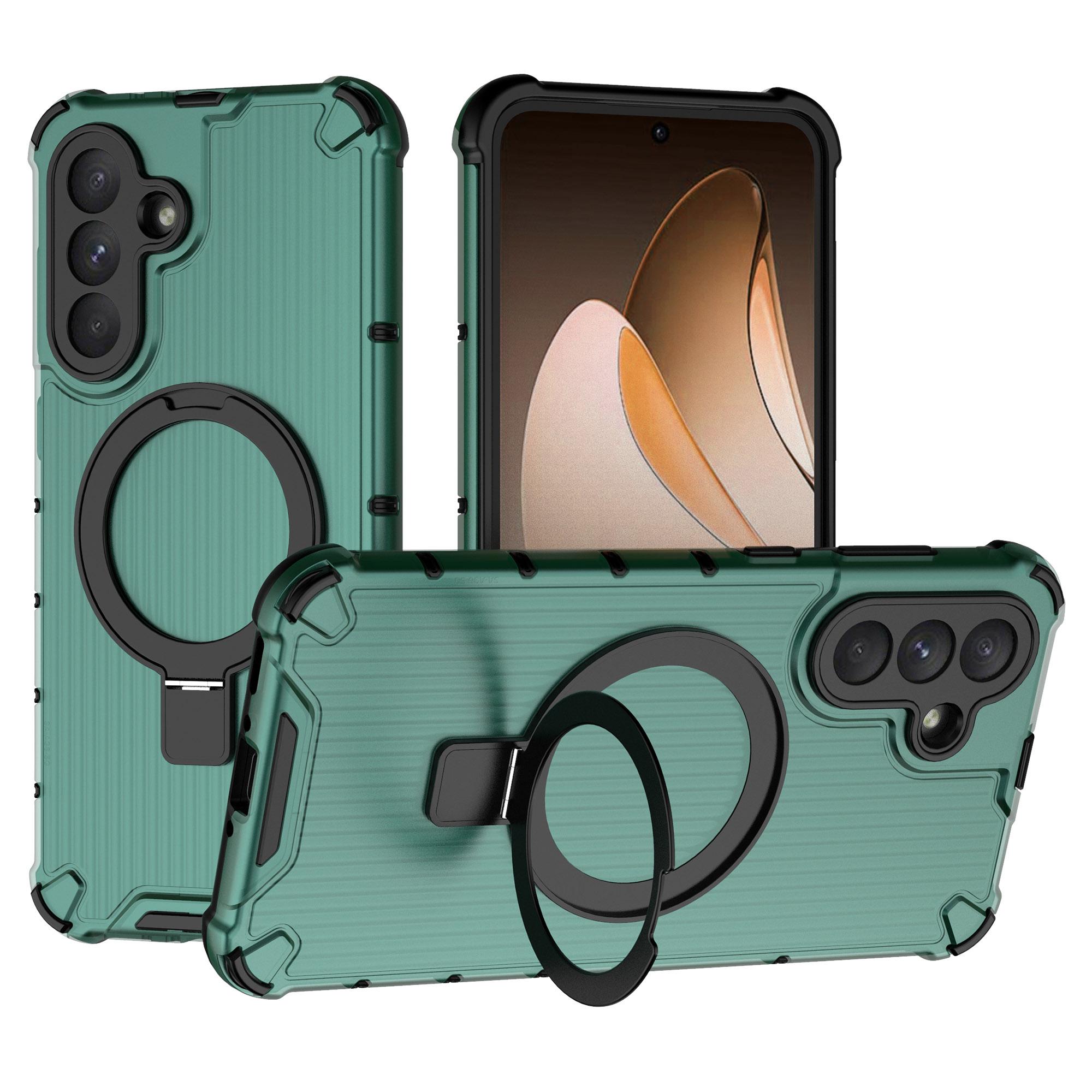 

For Samsung Galaxy A36 5G Case with Kickstand PC+TPU Phone Cover Compatible with MagSafe Green