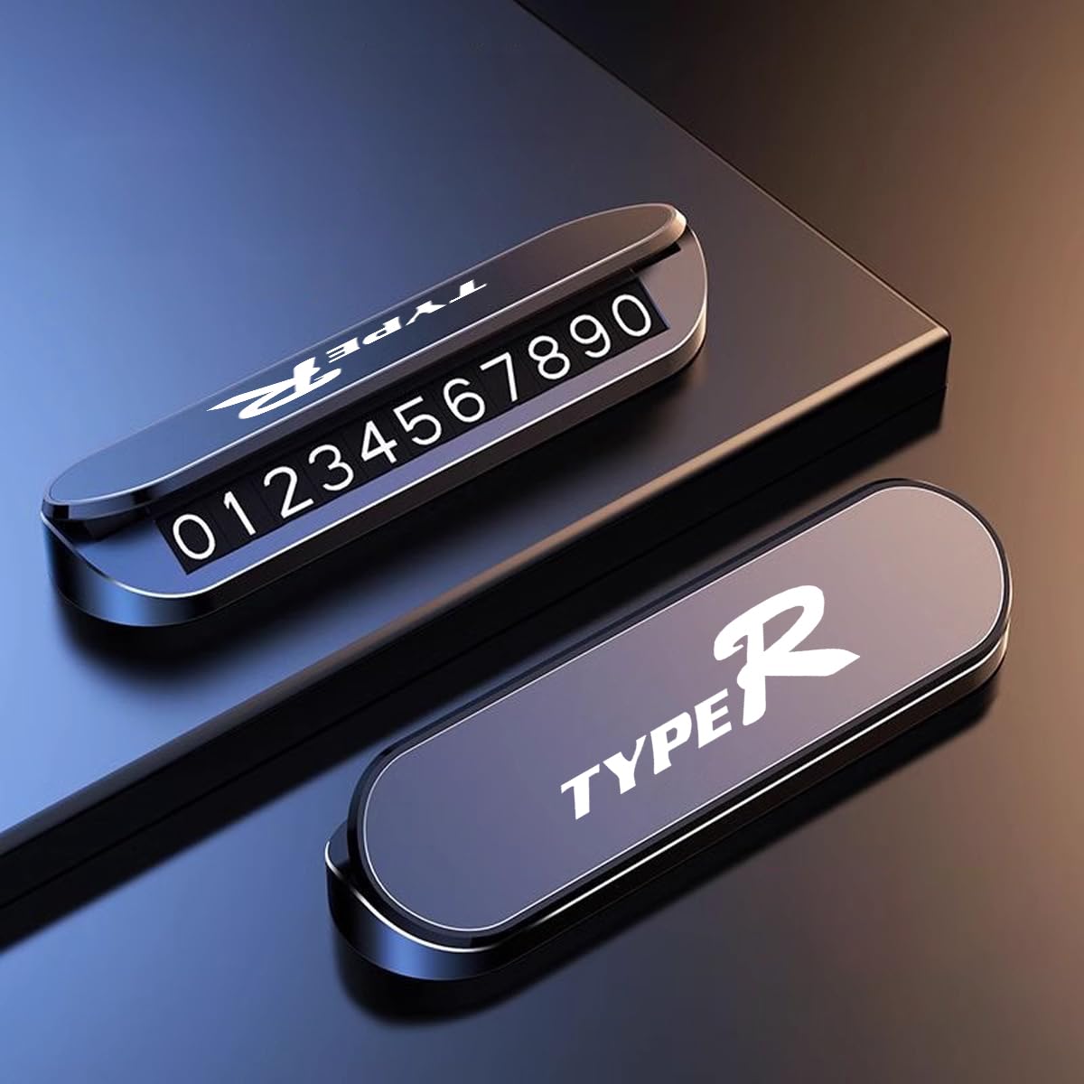 Type R Exclusive Phone Number Plate Dashboard Temporary Parking Card Type R чёрный