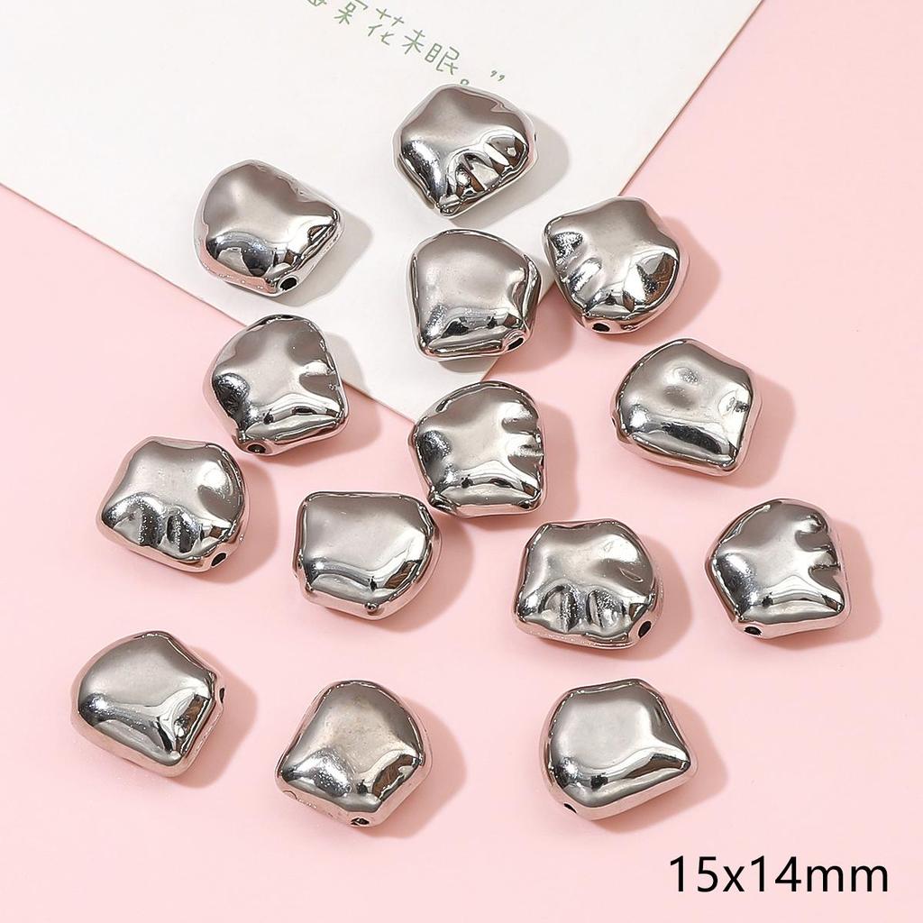 10/20 Stück Silber rhodiniert CCB Kunststoff Lose Space Perlen Charm für Halskette Armband Ohrring DIY Schmuckherstellung Perlen