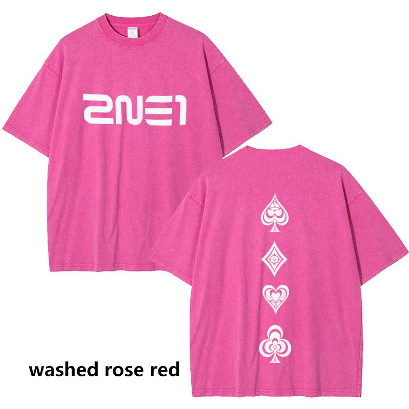 

2024 ZN Spade Выстиранная футболка с коротким рукавом и круглым вырезом - Принт спереди и сзади, Свободный крой, Унисекс L