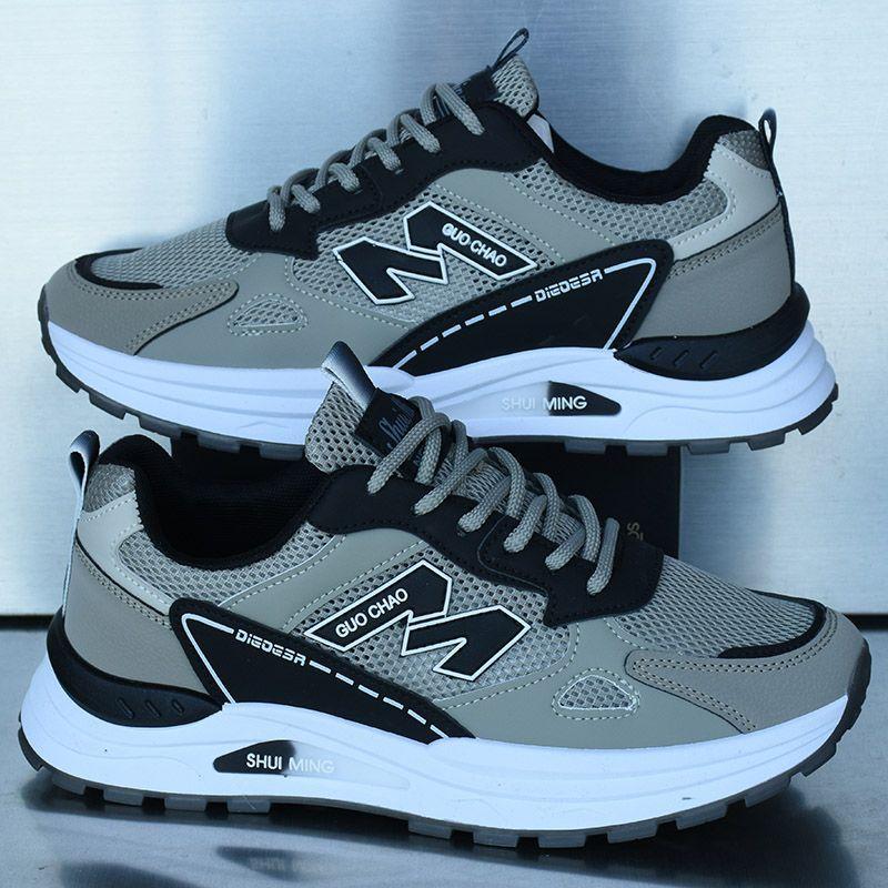 Summer Men's Shoes Spring and Autumn Leather Shoes Men's Mesh Deodorant Wear-resistant Sports Shoes Trend Versatile Casual Trendy Shoes