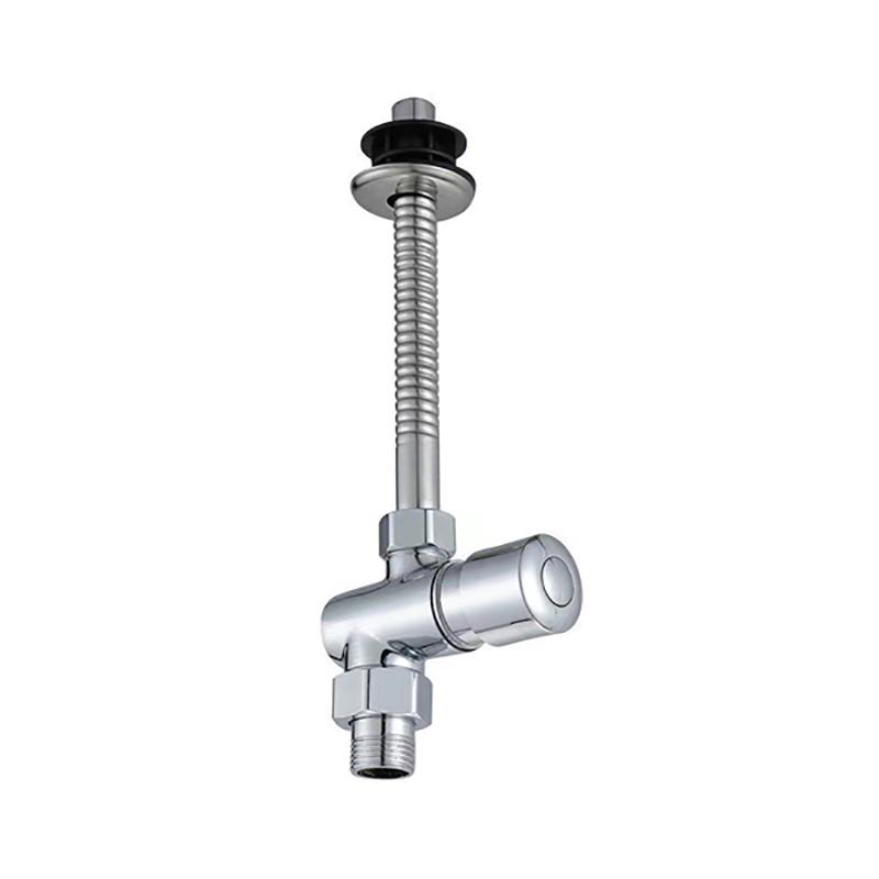 Bathroom Brass Push Button Water Saving Eco-Friendly Wall-Mounted Hotel Use Chrome Plated Flush Valve for Toilet Urinal