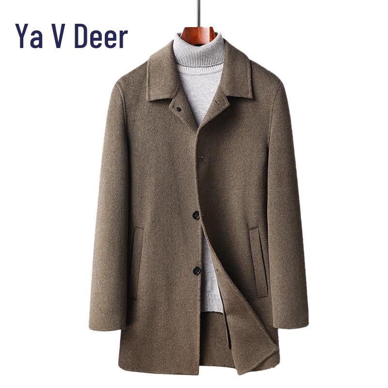 Yalu RS Men's Classic Mid-Length Double-Faced Wool Coat